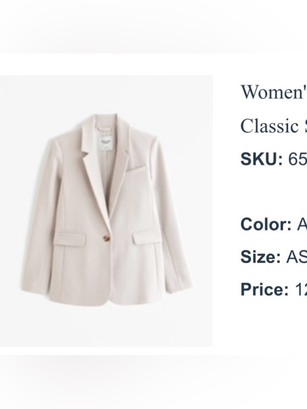 BRAND NEW Abercrombie & Fitch Women's Ash Blazer